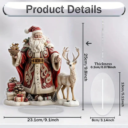 Christmas Minimalist Classic Style Christmas House Santa Claus Snowman Arylic Party Hanging Ornaments Decorations Table Decoration