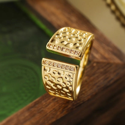 Copper Geometric Solid Color Open Rings