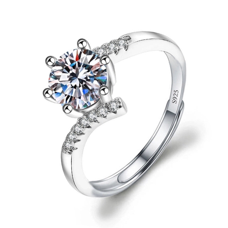 Copper Minimalist Classic Style Inlay Solid Color Zircon Rings