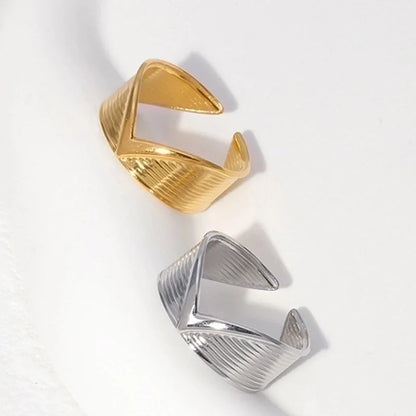 Fashion Geometric 304 Stainless Steel 18K Gold Plated Irregular Stainless Steel Rings
