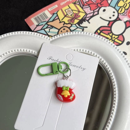 Cute Santa Claus Resin Christmas Women's Keychain