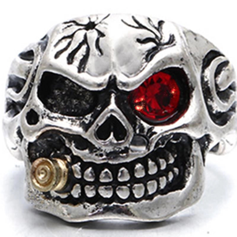 Gothic Ethnic Style Cool Style Skull Alloy Plating Inlay Rhinestones Halloween Men's Rings