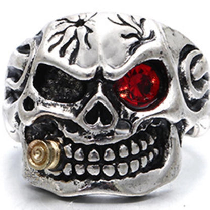 Gothic Ethnic Style Cool Style Skull Alloy Plating Inlay Rhinestones Halloween Men's Rings