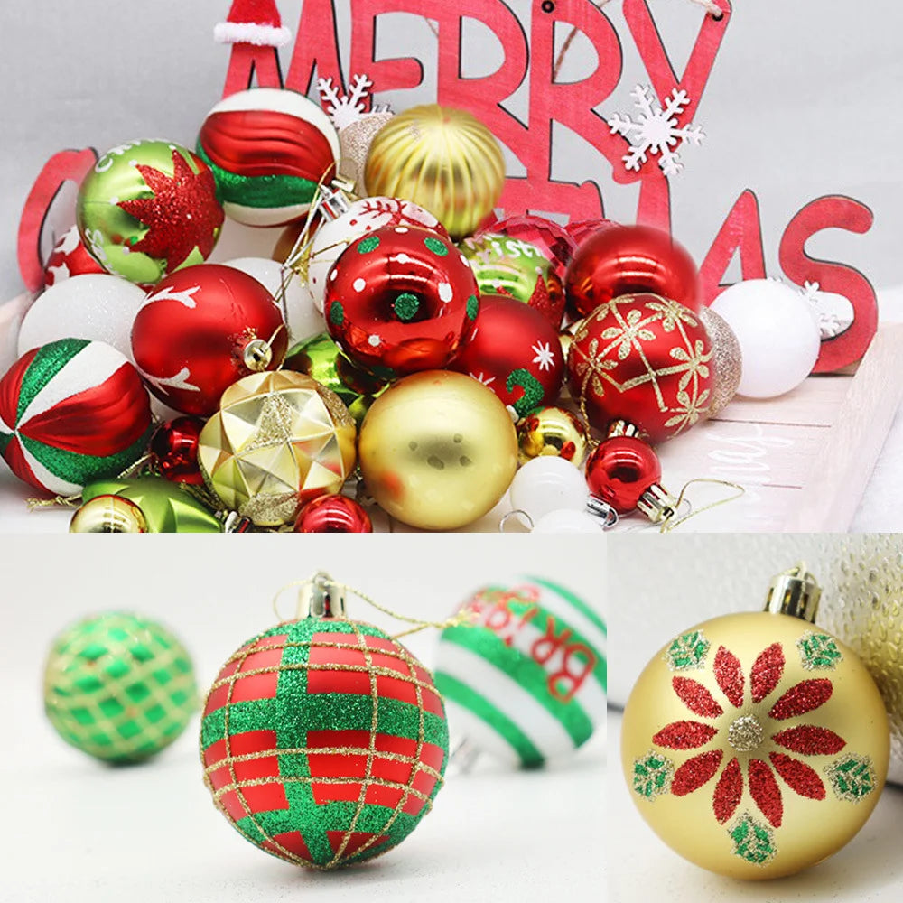Christmas Decoration 6cm 16pcs Electroplated Plastic Balls Irregularly Shaped Painted Christmas Balls Gift Christmas