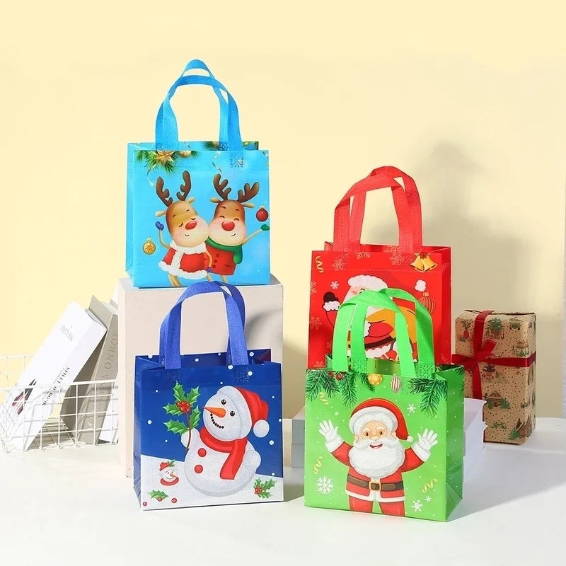Christmas Cute Santa Claus Nonwoven Party Gift Bags