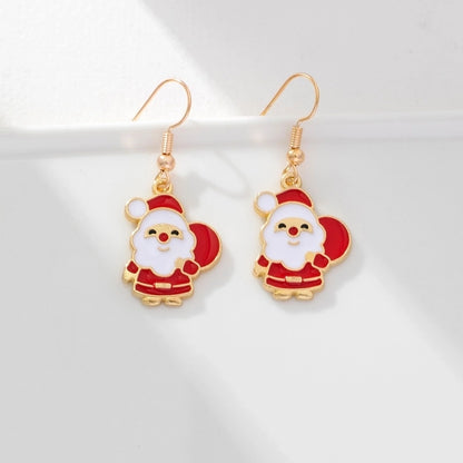 1 Pair Christmas Cartoon Style Cute Santa Claus Stainless Steel Ear Hook