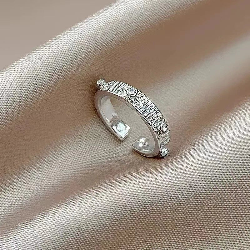 Minimalist Heart Shape Flower Bow Knot Copper Inlay Artificial Pearls Opal Zircon Rings