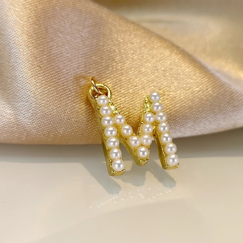 Fashion Letter Imitation Pearl Freshwater Pearl Copper Necklace