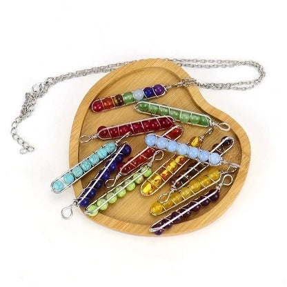 Minimalist Geometric Natural Stone Titanium Steel Pendant Necklace