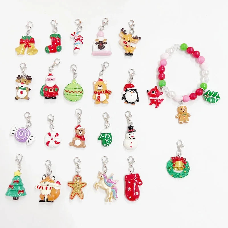 1 Piece 30mm Resin Santa Claus Snowman Elk Pendant Melon Seed Buckle Jewelry Accessories