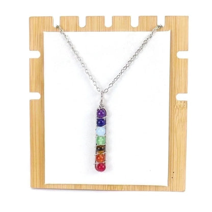 Minimalist Geometric Natural Stone Titanium Steel Pendant Necklace