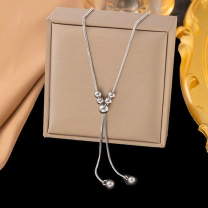 Sweet Solid Color Titanium Steel Plating Pendant Necklace