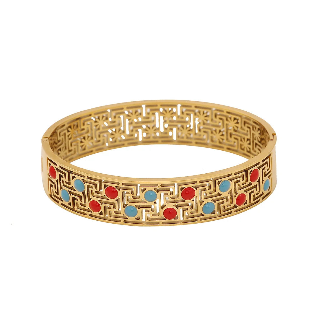 Vintage Retro Stainless Steel Electroplating Bangles