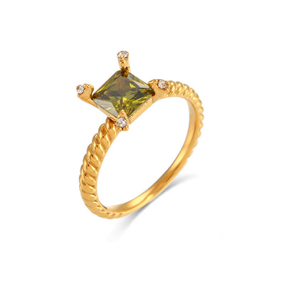 Women Geometric Stainless Steel 18K Gold Plated Rings