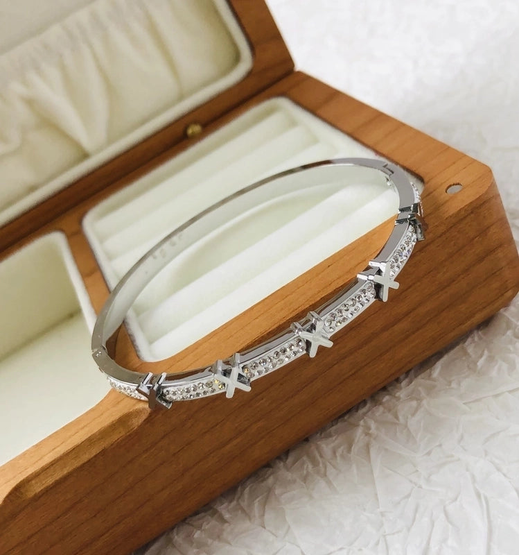 Elegant Streetwear Solid Color Titanium Steel Bangle In Bulk Stainless Steel Bracelets