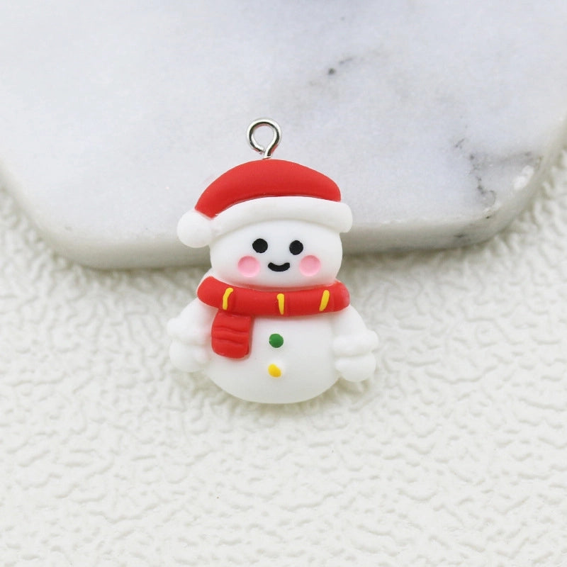 DIY Jewelry Accessories Resin Christmas Series Pendant Christmas Snowflake Hat Bear Key Chain Pendant Pendant