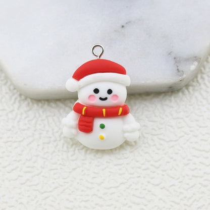 DIY Jewelry Accessories Resin Christmas Series Pendant Christmas Snowflake Hat Bear Key Chain Pendant Pendant