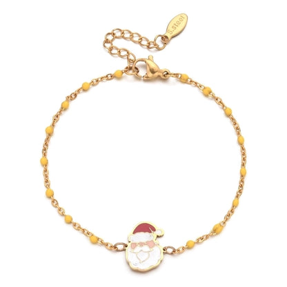 2 Pieces Cartoon Style Cute Gingerbread Stainless Steel Bracelets In Bulk Christmas