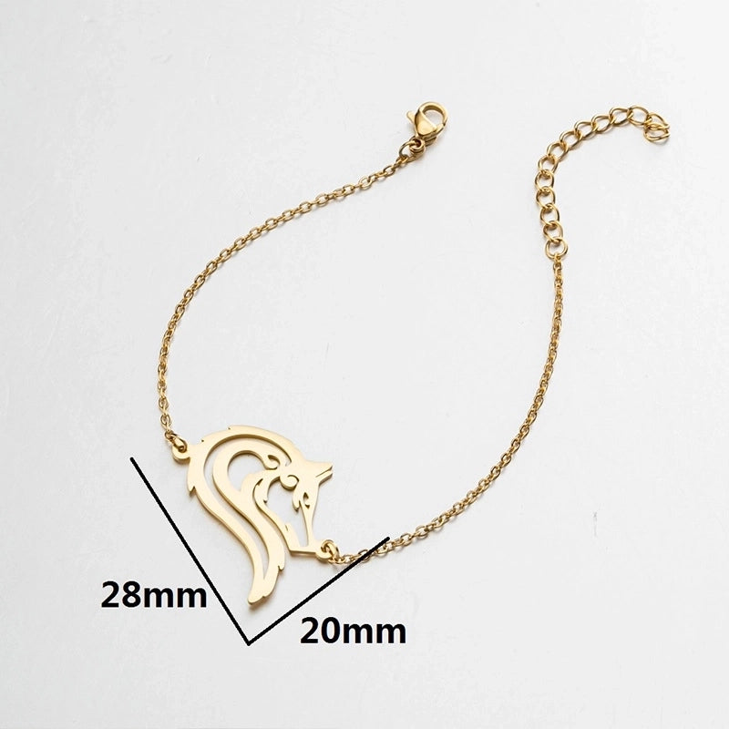 Fashion Animal 201 Stainless Steel 18K Gold Plated No Inlaid Bracelets In Bulk