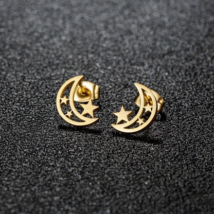 1 Pair Minimalist Classic Style Geometric Polishing Plating 304 Stainless Steel 18K Gold Plated Ear Studs