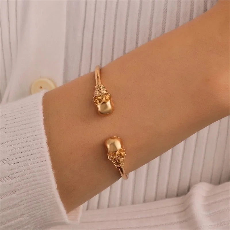 Alloy Gold Plated Silver Plated Hip-Hop Classic Style Streetwear Plating Hollow Out Inlay Animal Artificial Crystal Artificial Pearls Zircon Wristband Bangle