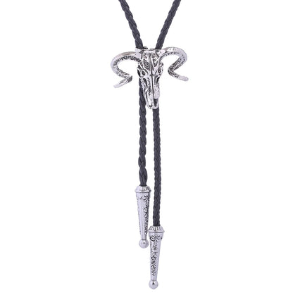Punk Classic Style Star Cattle Skull Alloy Leather Rope Halloween Unisex Bolo Ties