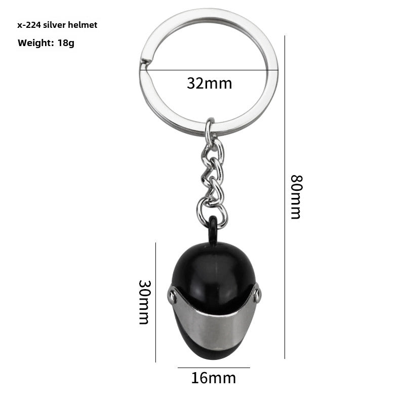 Simulation Cool Helmet Motorcycle Suit Keychain Metal Helmet Keychain Pendant Motorcycle Keychain