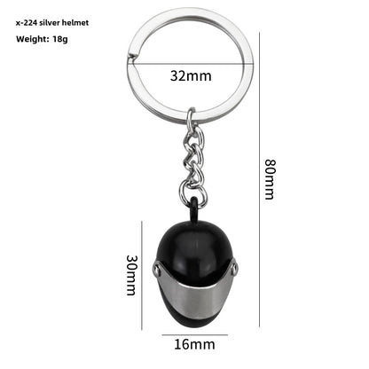 Simulation Cool Helmet Motorcycle Suit Keychain Metal Helmet Keychain Pendant Motorcycle Keychain