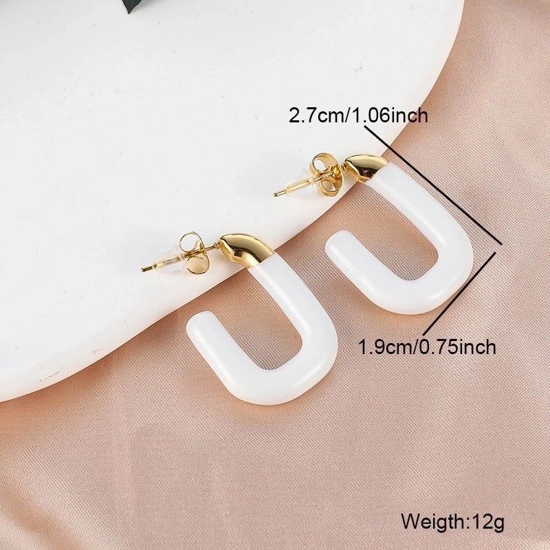 1 Pair Elegant Streetwear Geometric 304 Stainless Steel Ear Studs