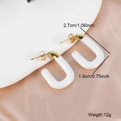 1 Pair Elegant Streetwear Geometric 304 Stainless Steel Ear Studs