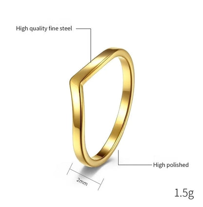 304 Stainless Steel Basic Minimalist Classic Style Peach Rings