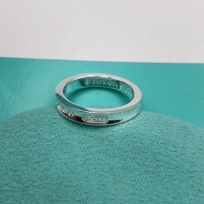 Minimalist Commute Letter Titanium Steel Plating Silver Plated Rings