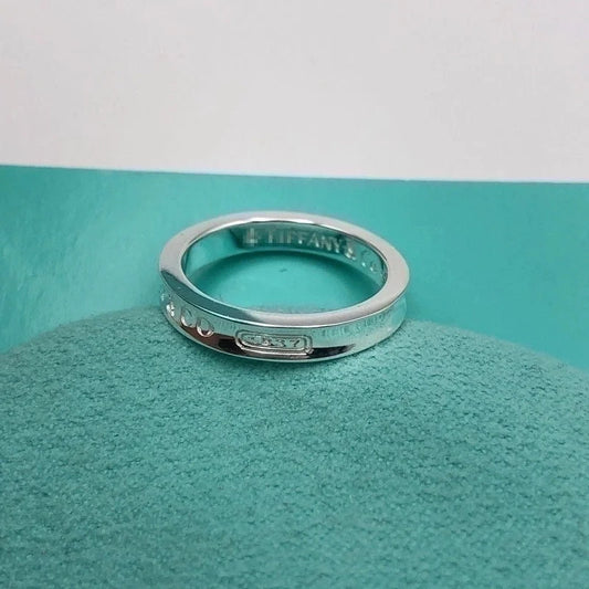 Minimalist Commute Letter Titanium Steel Plating Silver Plated Rings