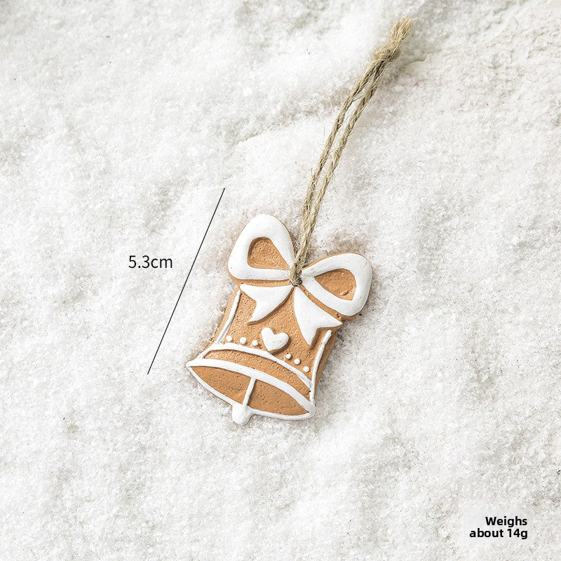 Christmas Resin Gingerbread Man Small Pendant Christmas Snowflake Bell Pendant Diy Christmas Tree Outfit