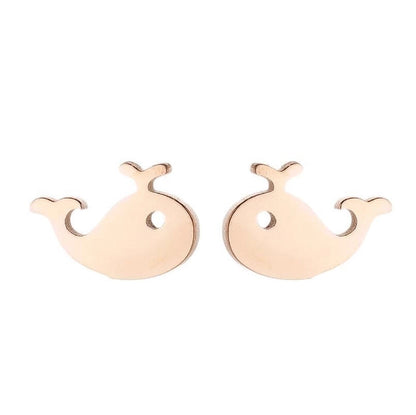 1 Pair Minimalist Animal Plating 304 Stainless Steel 18K Gold Plated Ear Studs