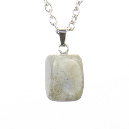 Minimalist Geometric Natural Stone Ferroalloy Knitting Pendant Necklace