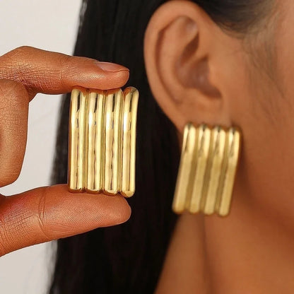 1 Pair Elegant Streetwear Geometric Plating 304 Stainless Steel Ear Studs