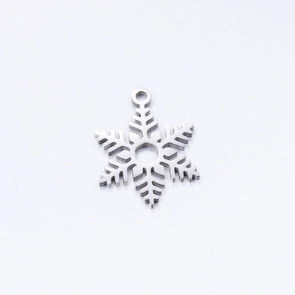 5 PCS/Package 13*16mm 14*19mm 304 Stainless Steel Christmas Tree Snowman Snowflake Pendant Jewelry Accessories