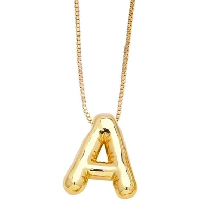 Minimalist Letter Copper Plating 18k Gold Plated Necklace Pendant