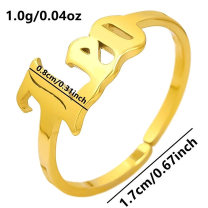 Minimalist Constellation 304 Stainless Steel 18K Gold Plated Polishing Rings