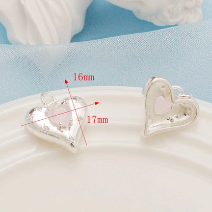 1 Piece Alloy Heart Shape Flower Pendant