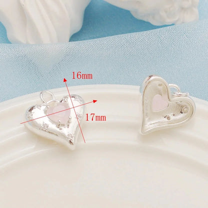 1 Piece Alloy Heart Shape Flower Pendant