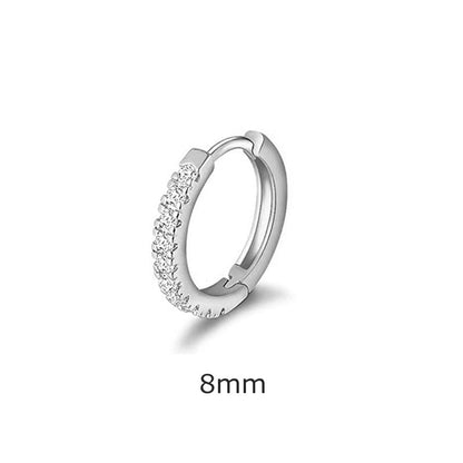 1 Piece Minimalist Geometric Inlay Copper Zircon Hoop Earrings