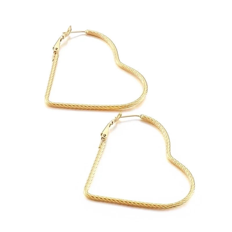 Fashion Letter Plating Titanium Steel 18K Gold Plated Earrings