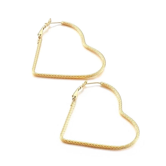 Fashion Letter Plating Titanium Steel 18K Gold Plated Earrings