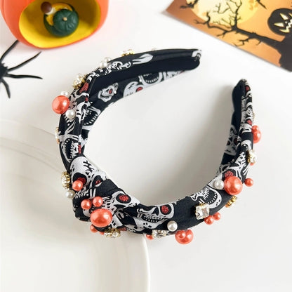 Halloween Cute Funny Women's Spider Web Skull Hair Band