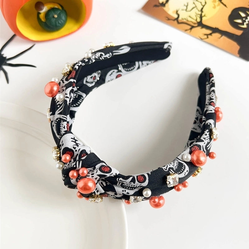 Halloween Cute Funny Women's Spider Web Skull Hair Band