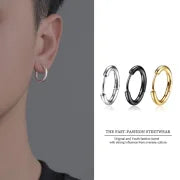 2.5 Thick Titanium Steel Round Line Ring Ear Buckle New Trend Men's And Women's Personality Earrings Ear Ring GD