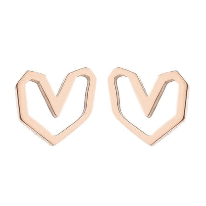 1 Pair Fashion Heart Shape 304 Stainless Steel 18K Gold Plated Ear Studs