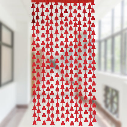 2 Pieces Christmas Decoration 2m Green Christmas Tree Rain Silk Curtain Birthday Party Decoration Christmas Tassel Curtain